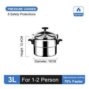 XTEN Pressure Cooker Heavy Duty Aluminum Alloy Large Capacity 3L-15L Fast Cooking Safety Lock for Gas Stove