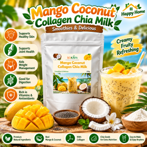 Mango Coconut Collagen Chia Milk 250g – Healthy Fiber Rich Drink for Digestion Skin & Wellness