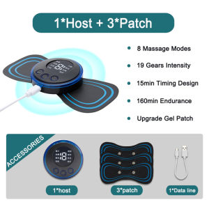 Hengfa Lina Electric EMS Neck Massager Mini Cervical Back Muscle Pain Relief Patch Stimulator Massageador Mat Portable Gel Pad Stickers Slim