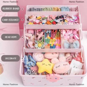 [COD] Home Fashion Portable Hair Accessories Storage Box Baby Head Rope Hairpin Rubber Band Dressing Jewelry Case Bedroom Organizer