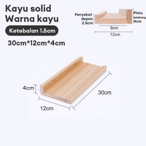 Dinding Tempel Dinding Serbaguna Rak Bumbu Kayu Estetik Rak Buku Dinding Rak Dinding Aesthetic