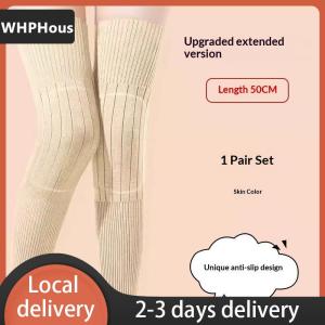 [COD] WHPHous Ship within 24 hours 1 Pair Thick Warm Wool Kneepad Leg Guard Cashmere Knee Protector Windproof Coldproof Leg Warmers Women Men KneeCap Leg Sleeves