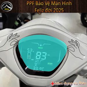 Miếng PPF dán bảo vệ mặt đồng hồ xe điện Feliz 2025 không ố vàng tăng độ bóng không đọng nước chống trầy và xoá xước
