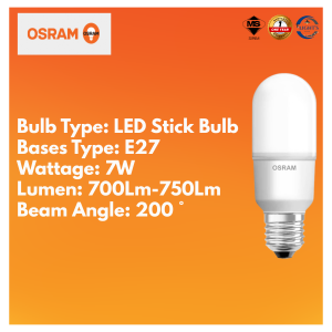 [SIRIM/FREE BUBBLE WRAP] OSRAM LEDVANCE LED VALUE STICK BULB E27/E14 5W/7W/10W/12W/14W/15W  [WARM WHITE/COOL WHITE/DAYLIGHT]