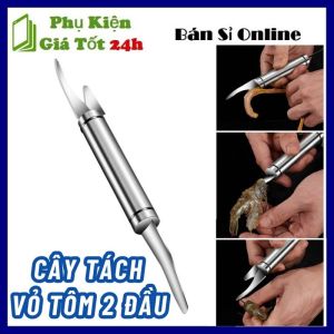 Dụng Cụ Lột Bóc Vỏ Tôm Lấy Chỉ Tôm Kèm Dao Làm Lòng Gà  Đánh Vảy Cá Đa Năng 2 Đầu Chuyên Dụng - Dụng Cụ Tách Vỏ Tôm Hai Đầu Thép Không Gỉ Tiện Loại Thông Minh
