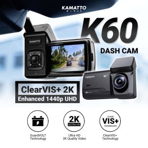 [FREE WIRE KIT] Kamatto Dashcam K60 2K 1440P Ultra HD Parking Surveillance Car Recorder With Screen
