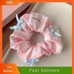 HB Elegant Print Lace Edge Wide Scrunches For Women Girls Sweet Hair Tie Cute Exquisite Hair Band Fashion Hair Accessories Gifts