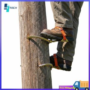 [ VKTECH ] Electrician Wooden Pole Foot Buckle with Safety Harness Concrete Pole Climbing Shoes Adjustable Shoe Strap for Picking Fruit Coconut Work