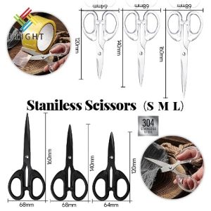 (Fast Delivery)Transparent Stainless Scissors 12cm/14cm/16cm DIY Craft Paper Cutting Tool