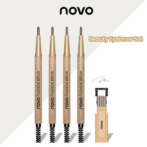 Novo Eyebrow Pencil Set 3in1+Shaping Kit Eyebrow Cards Double Head Pencil Eye Makeup