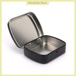 [PureZone] Survival Kit Small Empty Metal Black Flip Storage Box Case For Key Candy