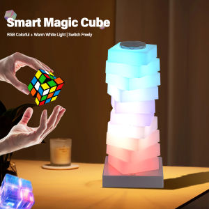 NEENCE Cube Lamp - RGB Dream Color Cube Lights for Gameroom Breathing Buddha Guided Visual Meditation Tool for Mindfulness Bedroom Streaming Room - USB Powered Desk/Table Lamp - LED Customizable Tower Lamps for Room Decor