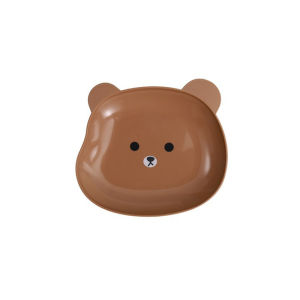 GUOYIHUA จานลายหมี 1 ชิ้น ถาดใส่อาหาร จานรับประทานอาหารสำหรับเด็ก เด็กสร้างสรรค์จานเล็กป้องกันการตก