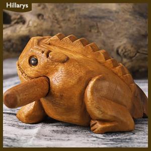 [Hillarys] Lucky Thailand Wood Thailand Traditional Craft Wooden Lucky Croaking Musical Instrument Home Office Desk Decor Lucky Frog Crafts