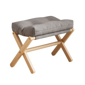 RERAT Solid Wood Foldable Footstool Cotton-filled Cushion Compact Design Footstool Perfect Placement Folding Mechanism Low Stool Office Lunch Breaks