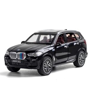 1/32 Alloy Die Cast X5 SUV Model Toy Car Simulation Sound Light Pull Back Door Open Toys Vehicle For Children