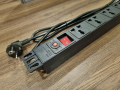 8 Slots Universal Plastic Rack Mount PDU Power Distribution Unit Power Distributing Unit for Data Cabinet Rack Power Slot. 