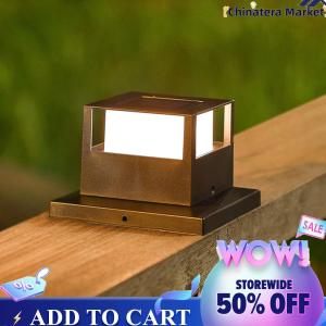 【Chinatera】 Solar Powered Post Light IP54 Waterproof Outdoor Column Patio Fence Gate Street Lamp Retro Courtyard Landscape Lantern