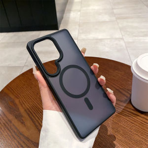 Luxury Matte Magnetic Case for Samsung Galaxy S25 Ultra S25 Plus Wireless Charging Frosted Shockproof Ultra Slim Cover