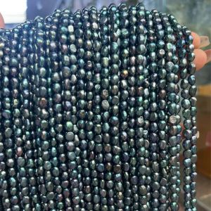 5-6mm Irregularly Shaped Through-hole Beads Natural Pearl Semi-Finished Beads for Jewelry Making DIY Necklace Bracelet Accessory