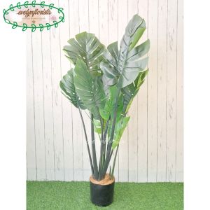 Pohon Hias Monstera T120 Latex Artificial Pot Dasar HItam Dekorasi Sudut Ruang Aesthetic