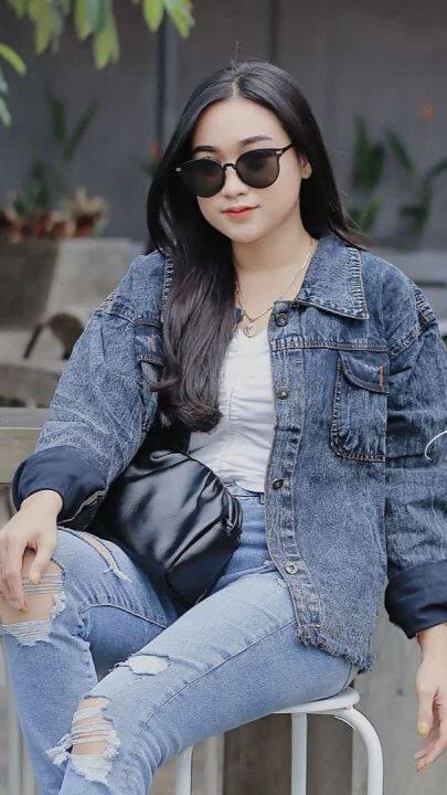 Jaket store jeans ripped