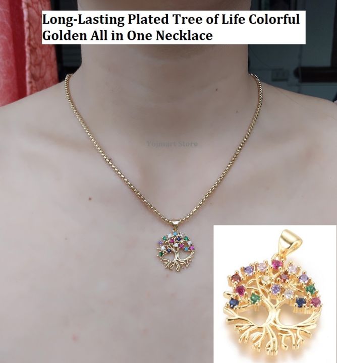 Fengshui Money Tree of Life Colorful Golden All in One Pendants