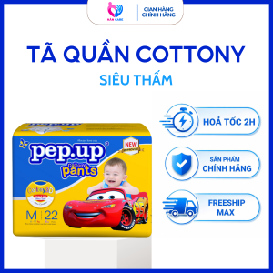 [Bán chạy] Tã bỉm quần em bé mặt bông siêu mềm mại Pep.up Cottony 3D giá rẻ chất lượng - trung Size XL18 (12-17kg)