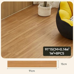 Vinyl Floor Stickers 91*15cm Wooden Self-adhesive PVC Floor Decal Wood Tiles For Flooring