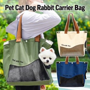 YESMILE Breathable Mesh Pet Carrier Bag with Bottom Support Side Opening Pet Tote Carrier Foldable Pet Shoulder Bag Small Cat Puppy Rabbit
