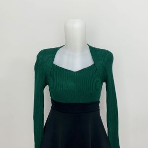 AJWShop [RU QM] Atasan Wanita Lengan Panjang Rajut Model U Korean Style Kekinian | Atasan Wanita Import Blouse Korea | Atasan Wanita Kekinian Korean Style | Atasan Wanita Blouse | Atasan Rajut Lengan Panjang Import