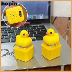 Bopin Funny Croaking Frog Duck Keychain Rechargeable Keyboard Fidget Clicker Sound Keyring With LED Light For Stress Relief