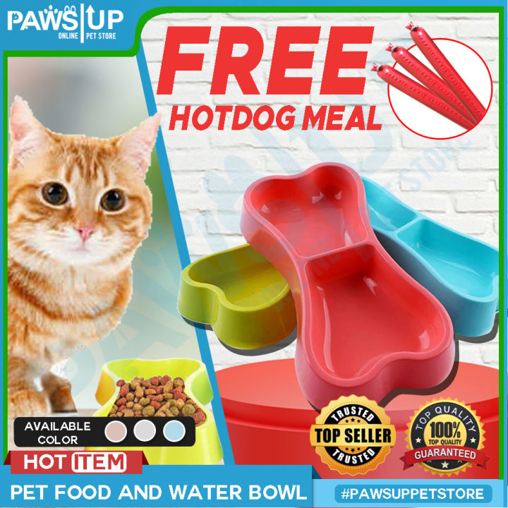 PAWSUP Plastic Pet Food Bowl, in Bone shape plain item