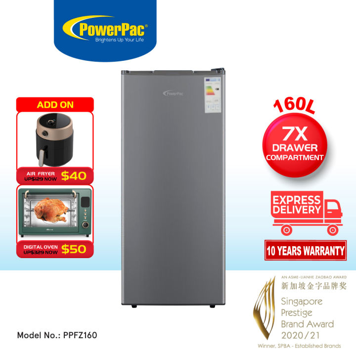 PowerPac Chest Freezer, Upright freezer, Freestanding Freezer 160L