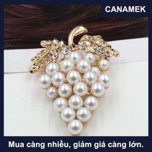 【CANAMEK】 [PDBH Cửa Hàng Thời Trang] Trâm Cài Nho Trâm Cài Ngọc Trai Mạ Vàng Hồng Ghim Cài Khăn Hoa Kim Cương Giả