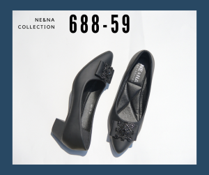 รองเท้าเเฟชั่นผู้หญิงเเบบคัชชูส้นเตี้ย No. 688-59 NE&NA Collection Shoes