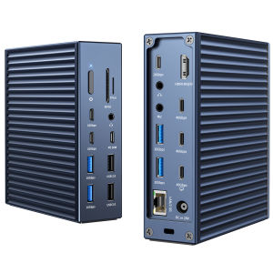 Trạm nối Acasis 21-in-1Thunderbolt Trạm nối máy tính để bàn USB4.0 Trình chiếu HDMI 8K Máy trạm Thunderbolt Máy tính xách tay 21 trong 1 Apple màn hình vi sai ba màn hình Máy tính cổng mạng 2.5G DS-9007