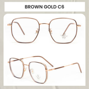 Berrybarton Kacamata Geometric Metal TR Anti Radiasi Blueray Photocromic Kacamata Bisa Minus Pria Wanita 2960