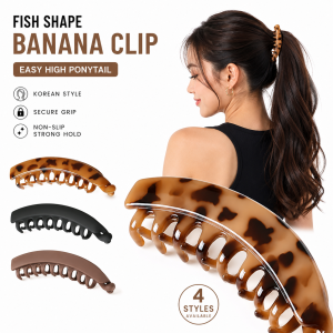 Fish Shape Banana Hair Clip High Ponytail Hair Grip Korean Style Hairpin for Women Girls