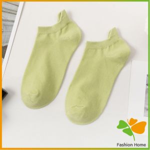 FASHION ถุงเท้าผู้หญิงผ้าฝ้าย ถุงเท้าซ่อนซับเหงื่อ กระชับแน่นไม่หลุดง่าย Boat socks