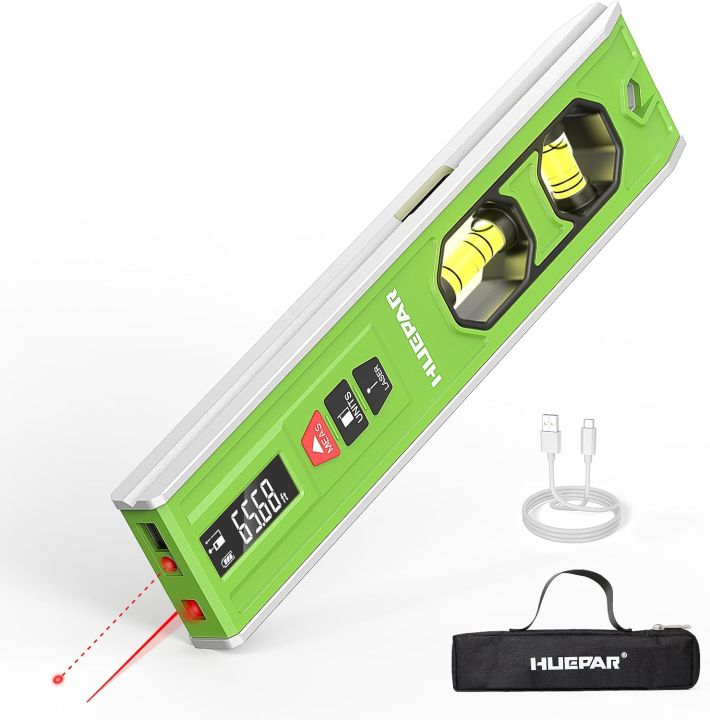 Huepar 3-in-1 Laser Level /65Ft Laser Distance Measure/Magnetic Torpedo ...