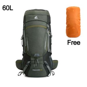 60L Camping Backpack Hiking Bag Sport Outdoor Bags With Rain Cover Travel Climbing Mountaineering Trekking Camping Bag