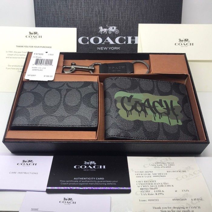 Dompet Coach Wallet Graffiti COACH WALLET IN SIGNATURE CANVAS WITH