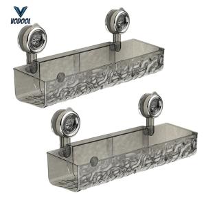 2Pcs Suction Cup Bathroom Storage Shelf No Drill Storage Basket Multifunctional Shower Organizer Rack for Bathroom [Vodool Center]