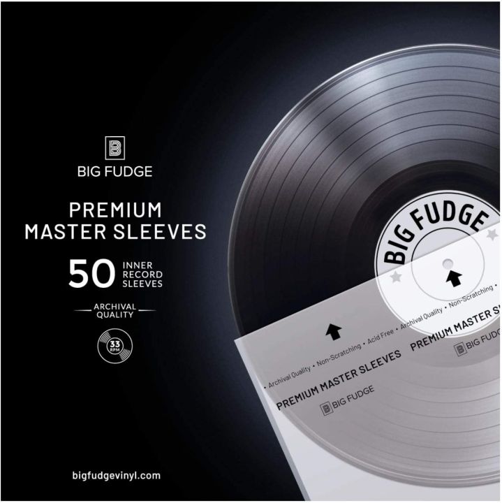 Vinyl Sleeves Inner And Outer Vinyl Record Player Big Fudge Vinyl Record Sleeves 100-Pack Vinyl Record Inner Sleeves - 3-Ply Anti-Static Rice Paper For 12" LP Protection Gatefold Vinyl Outer Sleeves Vinyl