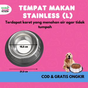 Tempat makan Anjing Kucing Hewan Pet Bowl Stainless Steel Dog Cat S