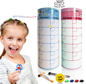 Eversalute A3 Size Magnetic Weekly & Monthly Planner Whiteboard Fridge Magnetic White board Sticker Flexible Daily Message Refrigerator Bulletin White Board