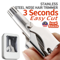 Nose Trimmer for Men Stainless Steel Manual Trimmer for Nose Vibrissa Razor Shaver Washable Nose Ear Hair Trimmer Care T. 