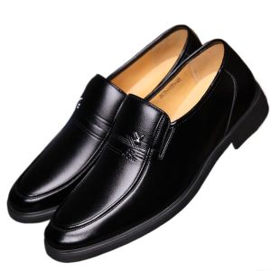 Mens Dress Shoes Fashion Pointed Toe Brand Mens Business Casual Shoes Brown Black Leather Oxfords Shoes Men Soft sole Office Shoes