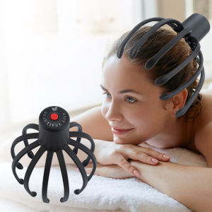 Electric Octopus Scalp Claw Massager Stress Relief Therapeutic Head Scratcher Hair Stimulation Hands-Free USB Rechargeable